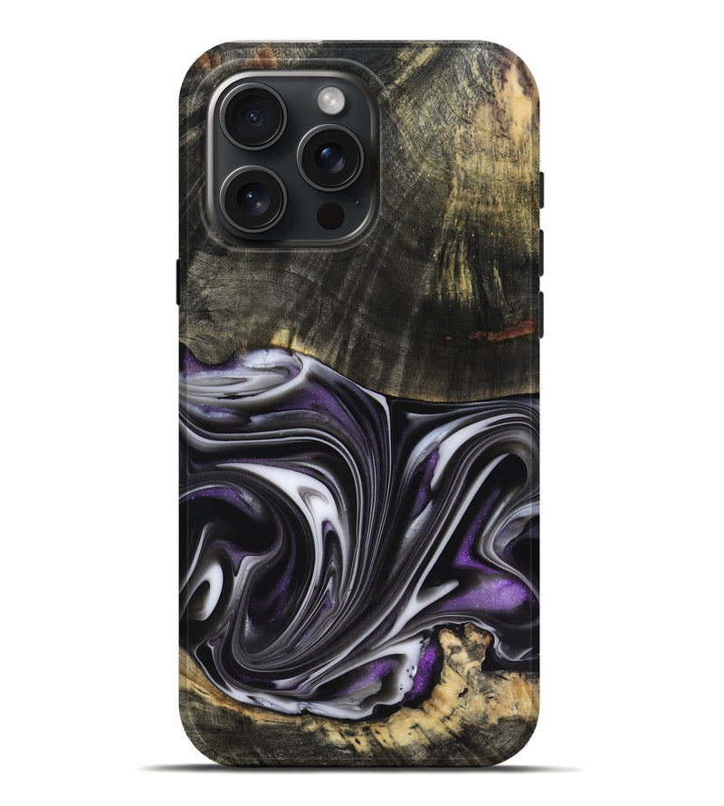 iPhone 16 Pro Max Wood Live Edge Phone Case - Axl (Purple, 817470)