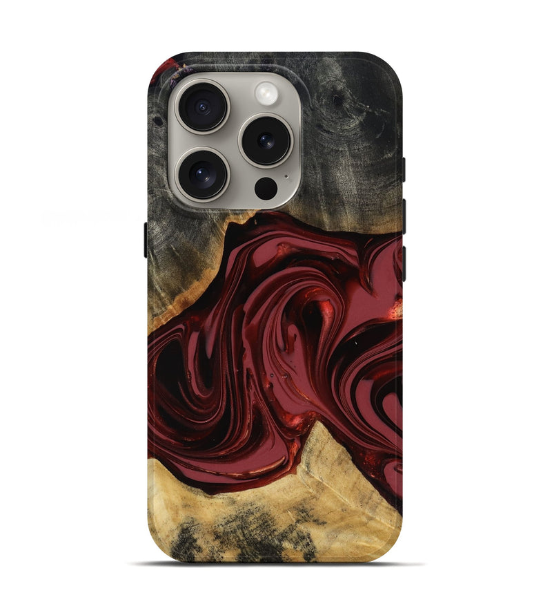 iPhone 16 Pro Wood Live Edge Phone Case - Besse (Red, 817471)