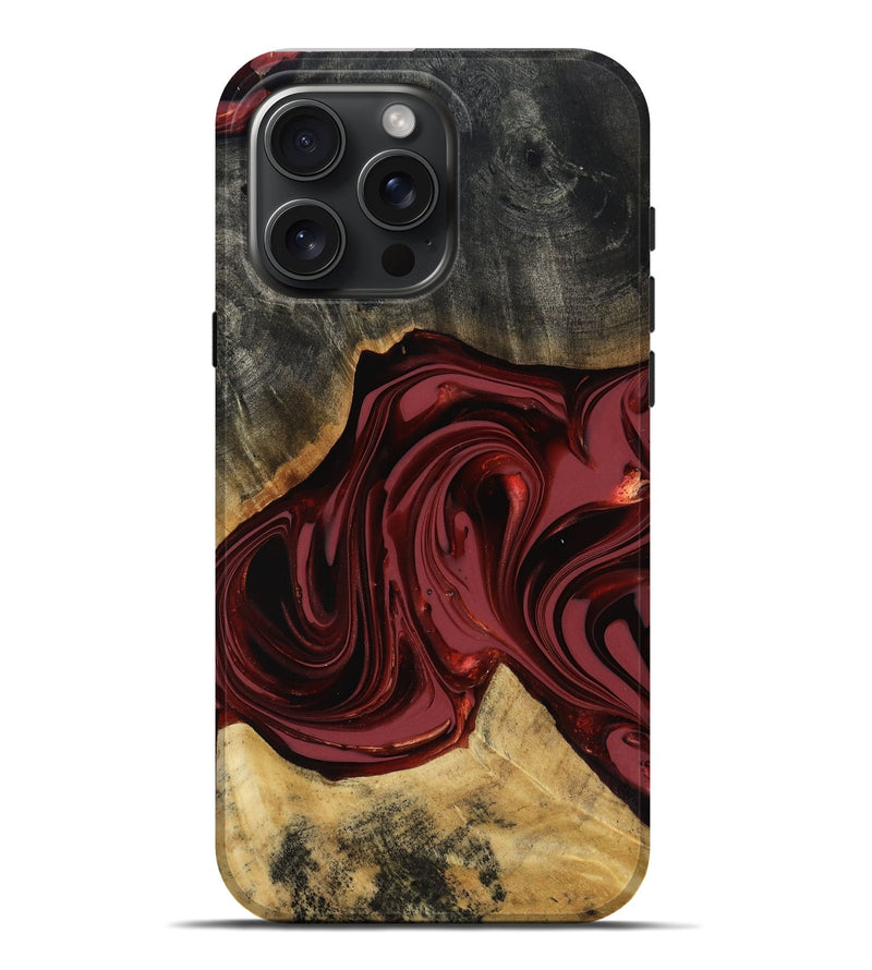 iPhone 16 Pro Max Wood Live Edge Phone Case - Besse (Red, 817471)