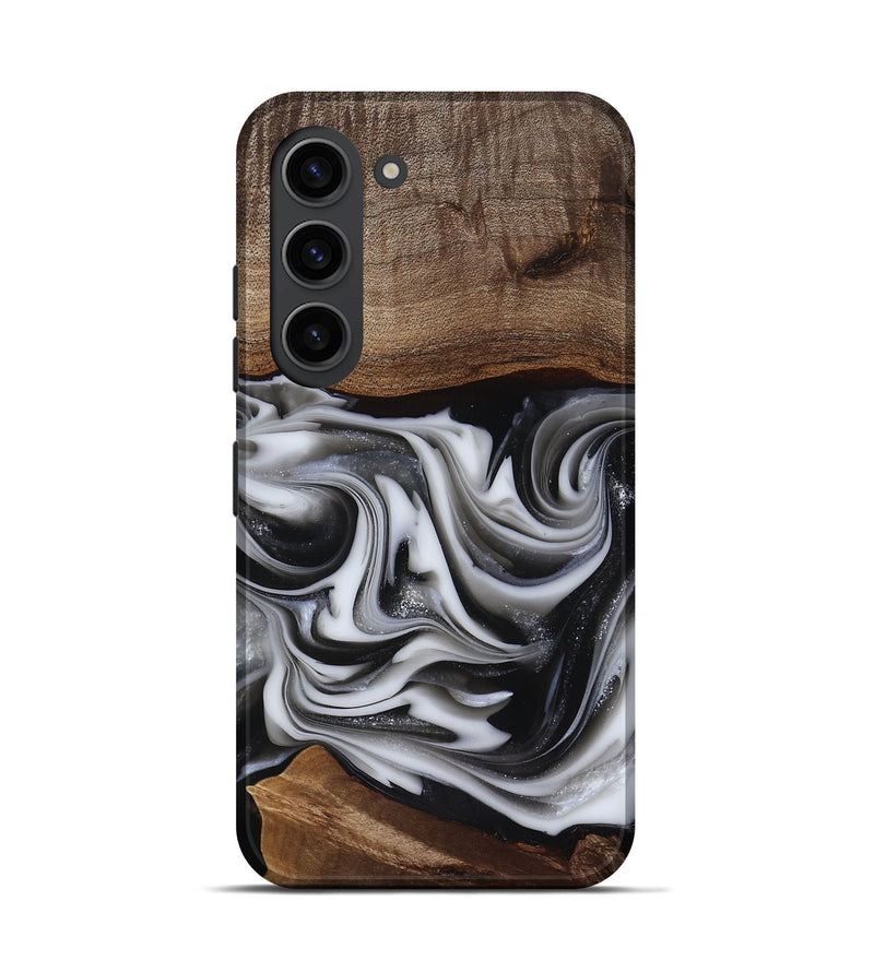Galaxy S23 Wood Live Edge Phone Case - Dorsey (Black & White, 817472)