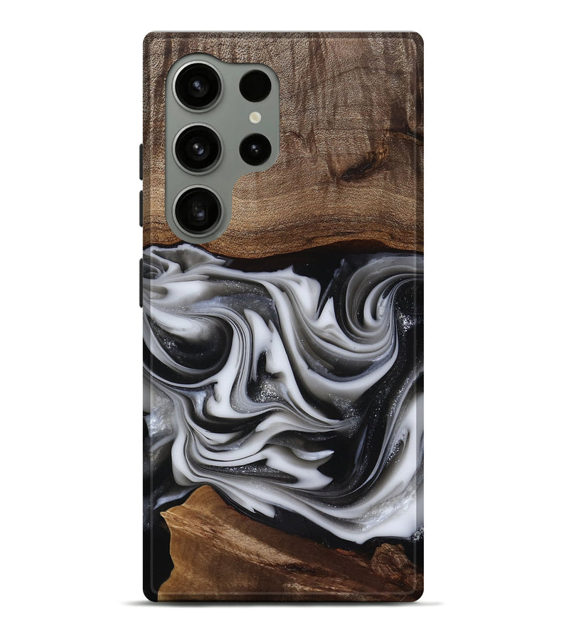 Galaxy S24 Ultra Wood Live Edge Phone Case - Dorsey (Black & White, 817472)