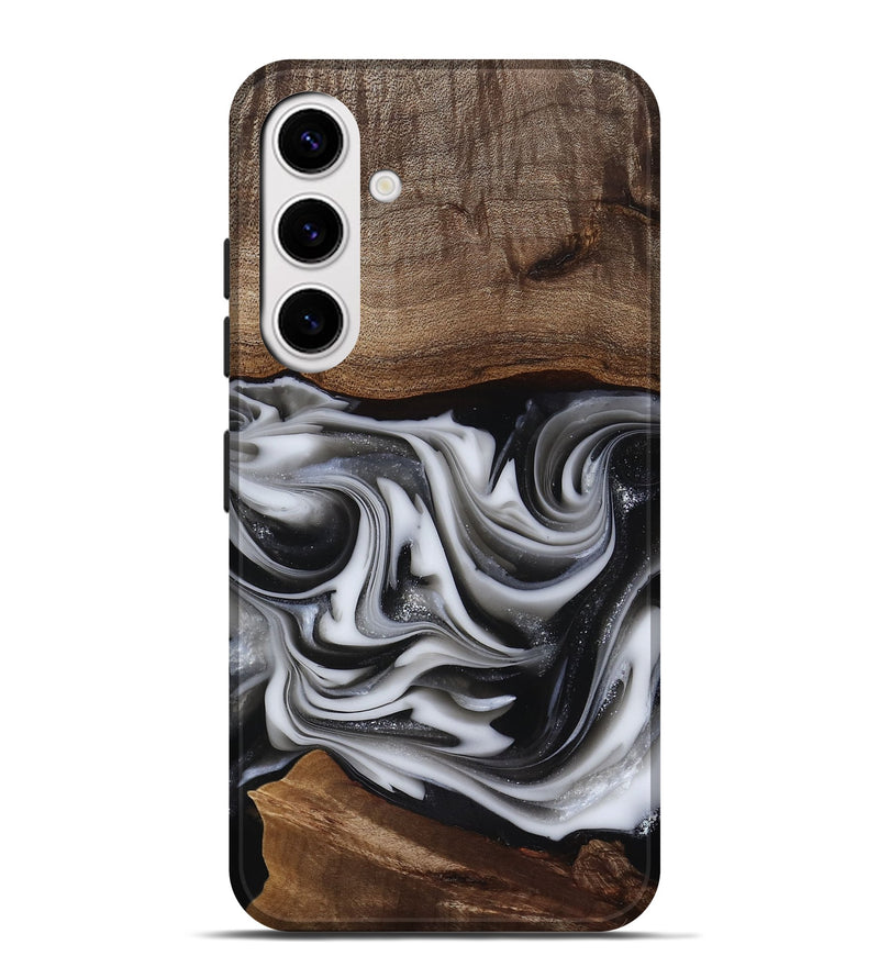 Galaxy S25 Plus Wood Live Edge Phone Case - Dorsey (Black & White, 817472)