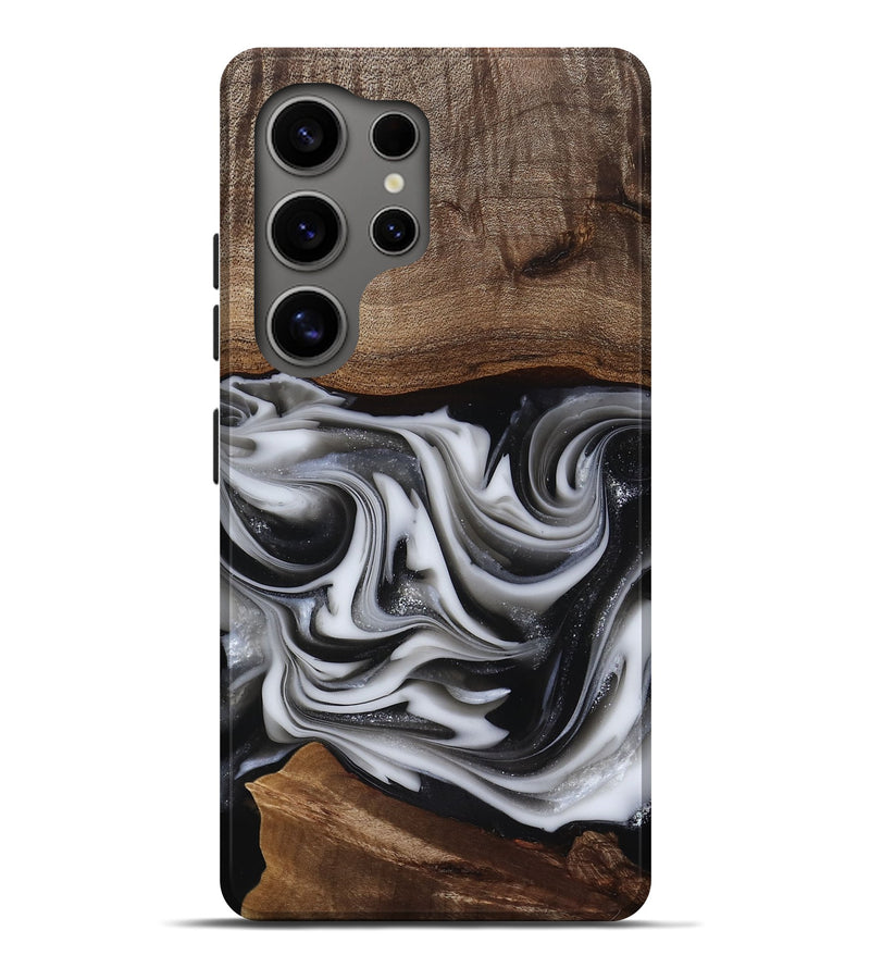 Galaxy S25 Ultra Wood Live Edge Phone Case - Dorsey (Black & White, 817472)