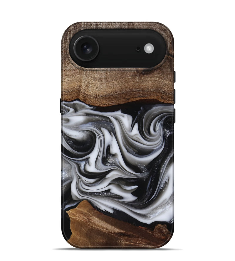 iPhone 17 Air Wood Live Edge Phone Case - Dorsey (Black & White, 817472)