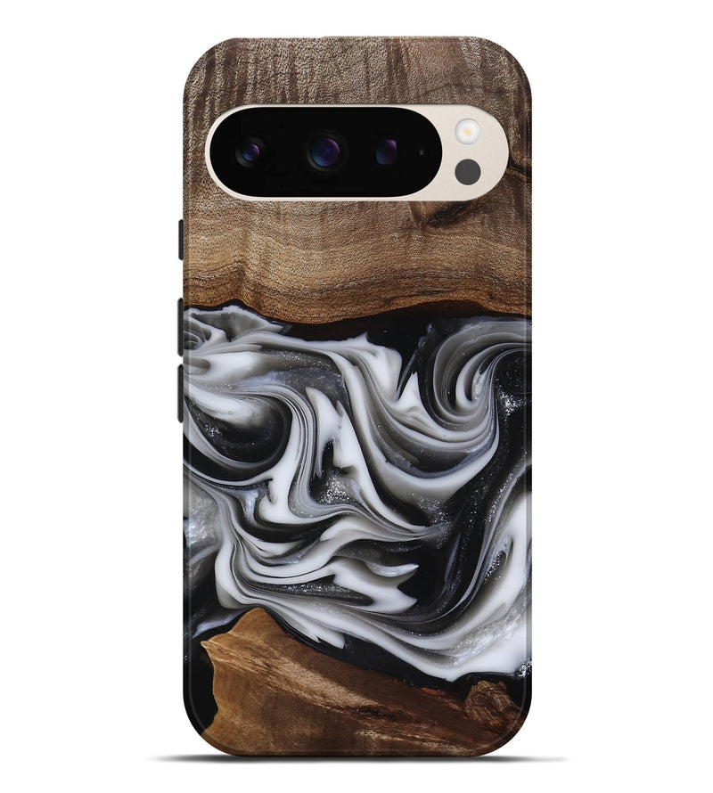 Pixel 9 Pro XL Wood Live Edge Phone Case - Dorsey (Black & White, 817472)