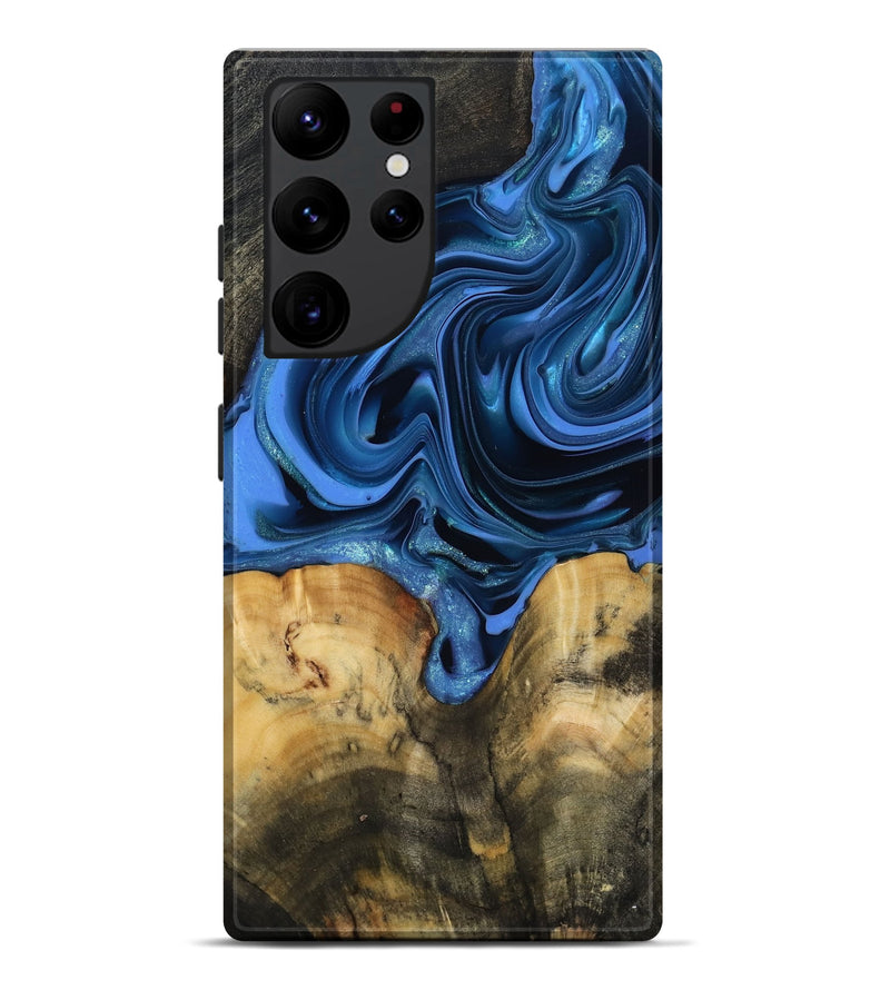 Galaxy S22 Ultra Wood Live Edge Phone Case - Alexis (Blue, 817475)