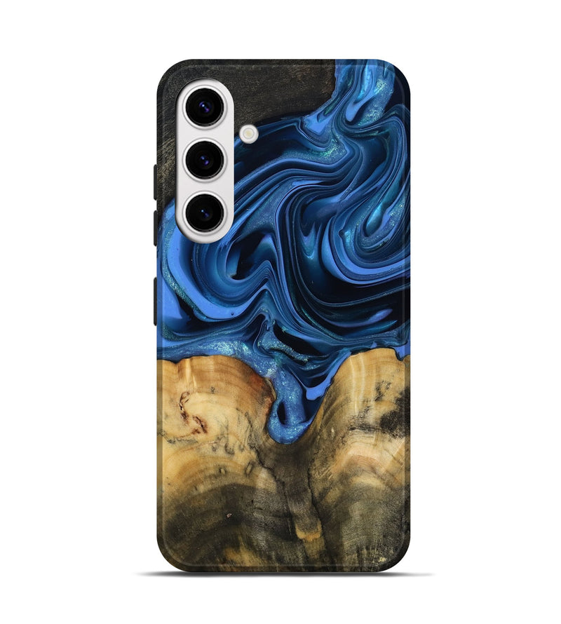 Galaxy S25 Wood Live Edge Phone Case - Alexis (Blue, 817475)