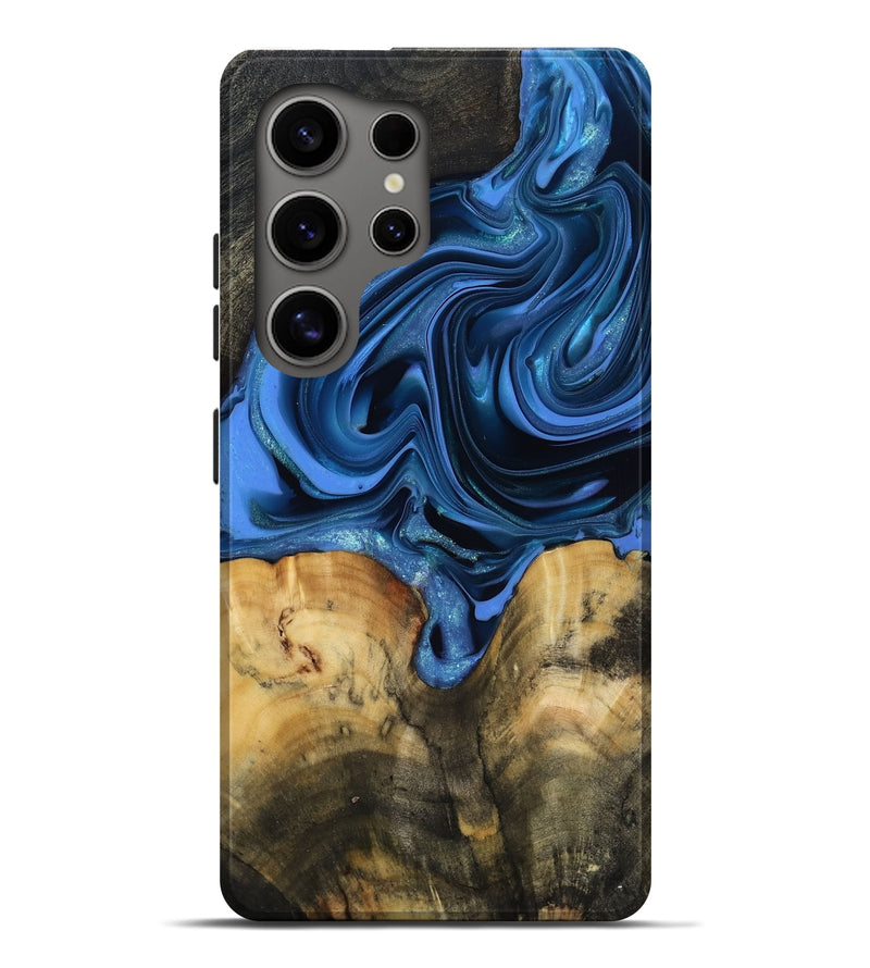 Galaxy S25 Ultra Wood Live Edge Phone Case - Alexis (Blue, 817475)