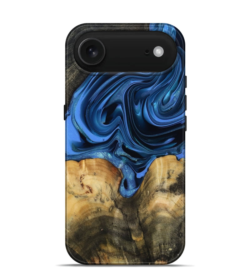 iPhone 17 Air Wood Live Edge Phone Case - Alexis (Blue, 817475)