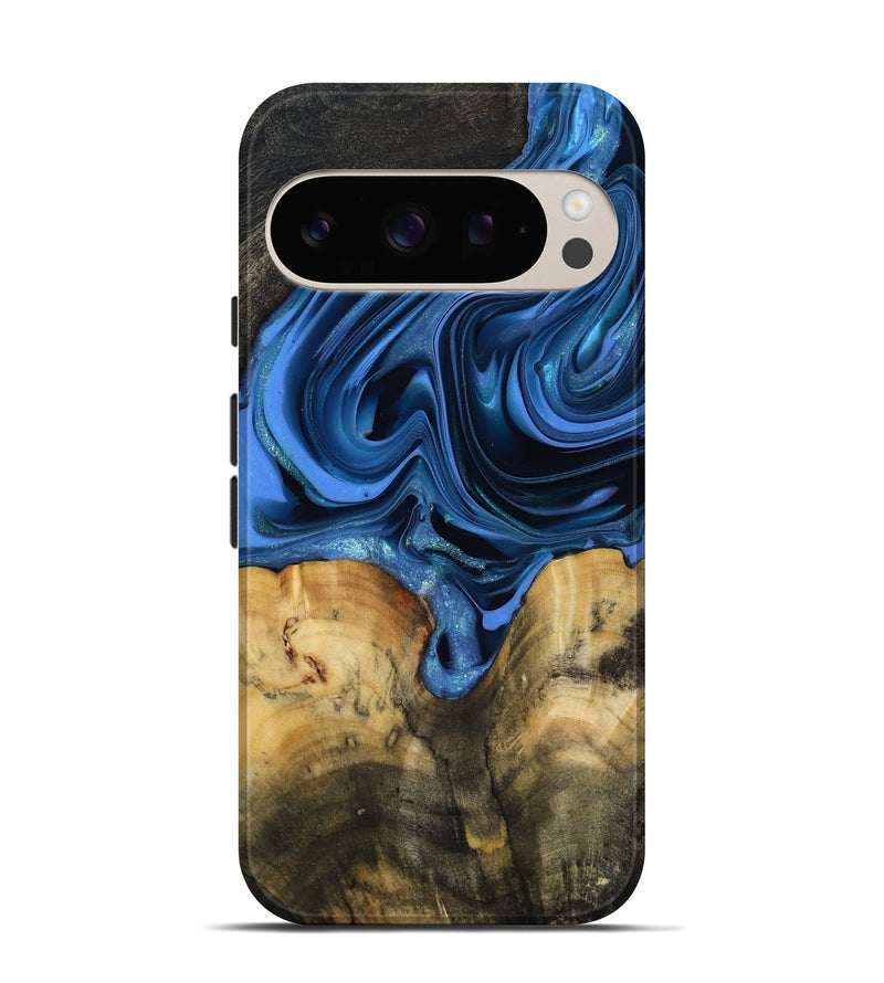 Pixel 10 Wood Live Edge Phone Case - Alexis (Blue, 817475)