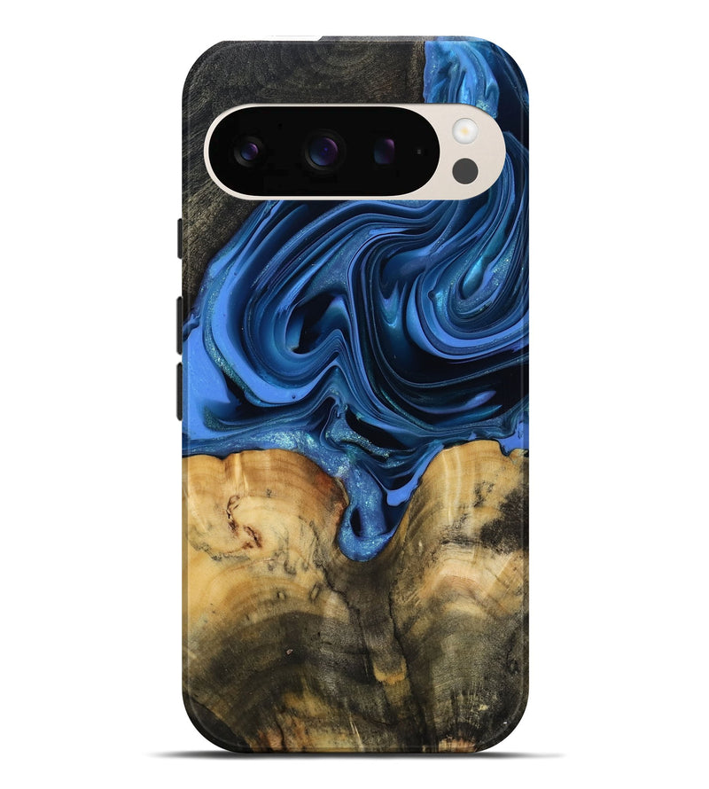 Pixel 10 Pro XL Wood Live Edge Phone Case - Alexis (Blue, 817475)
