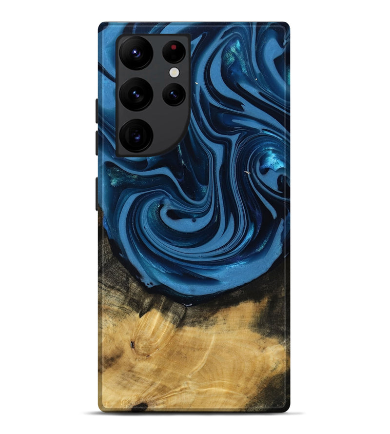 Galaxy S22 Ultra Wood Live Edge Phone Case - Susanne (Blue, 817477)