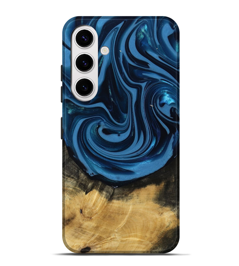 Galaxy S25 Plus Wood Live Edge Phone Case - Susanne (Blue, 817477)