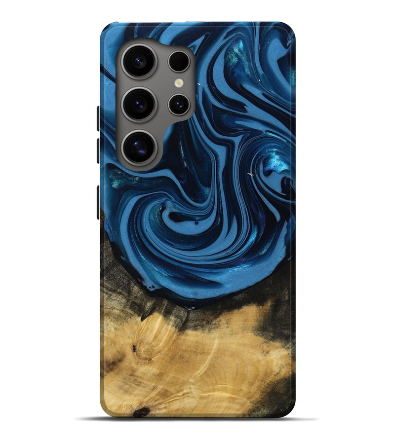 Galaxy S25 Ultra Wood Live Edge Phone Case - Susanne (Blue, 817477)