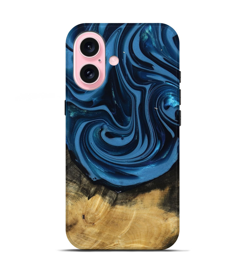 iPhone 17 Wood Live Edge Phone Case - Susanne (Blue, 817477)