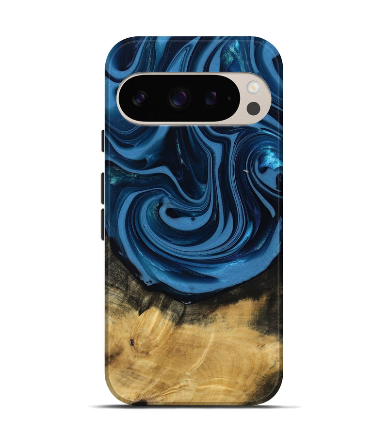 Pixel 9 Pro Wood Live Edge Phone Case - Susanne (Blue, 817477)