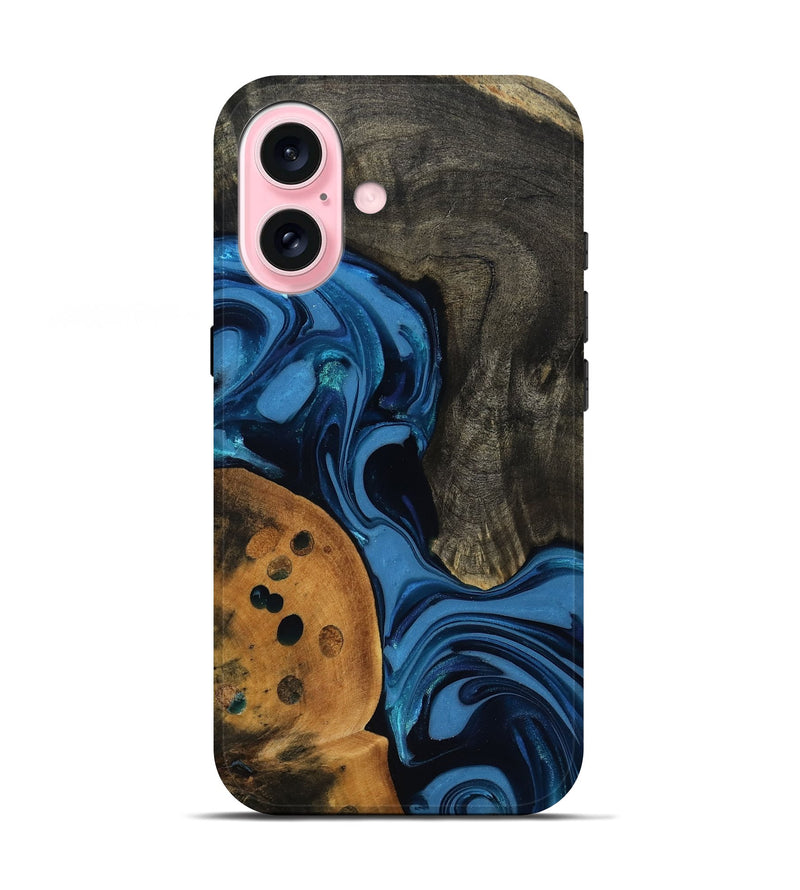 iPhone 17 Wood Live Edge Phone Case - Gatlin (Blue, 817478)