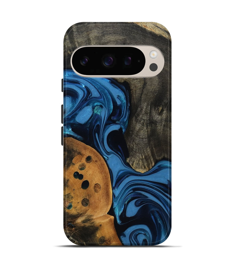 Pixel 10 Pro Wood Live Edge Phone Case - Gatlin (Blue, 817478)