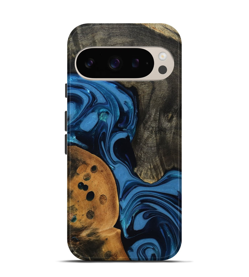 Pixel 9 Wood Live Edge Phone Case - Gatlin (Blue, 817478)