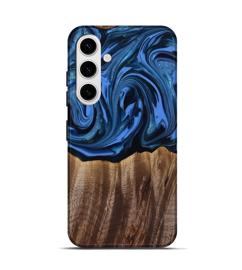 Galaxy S25 Wood Live Edge Phone Case - Triston (Blue, 817479)