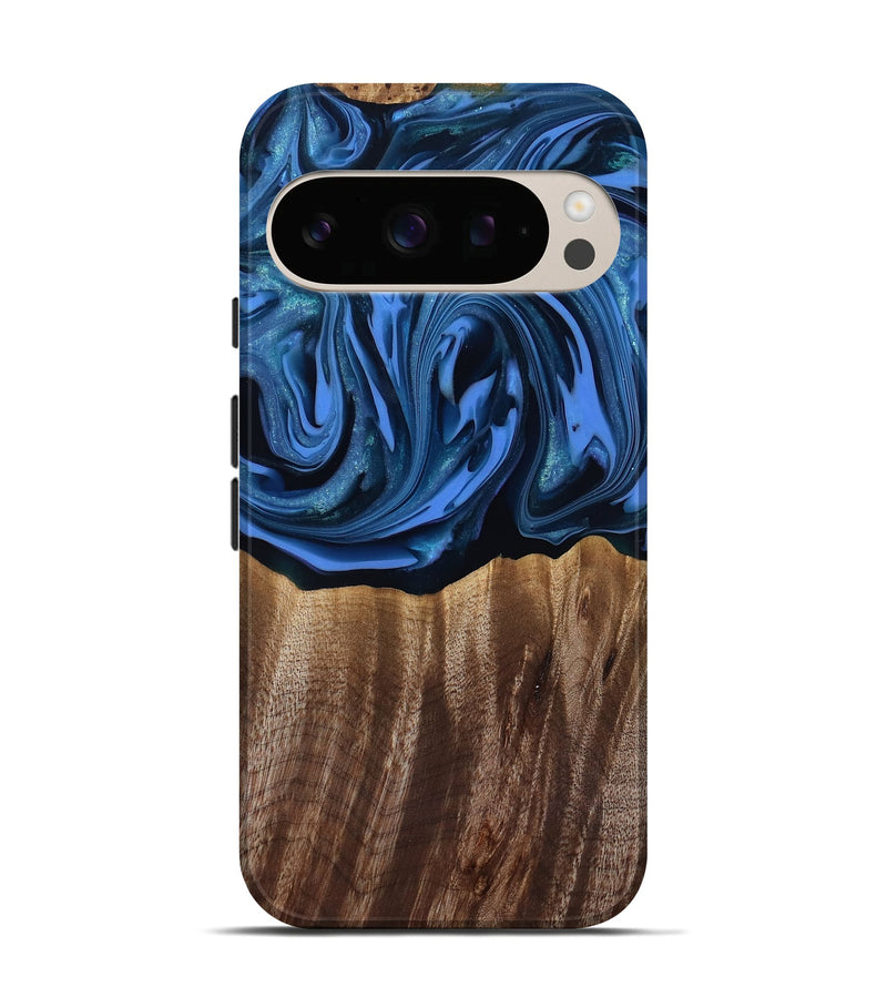 Pixel 10 Pro Wood Live Edge Phone Case - Triston (Blue, 817479)
