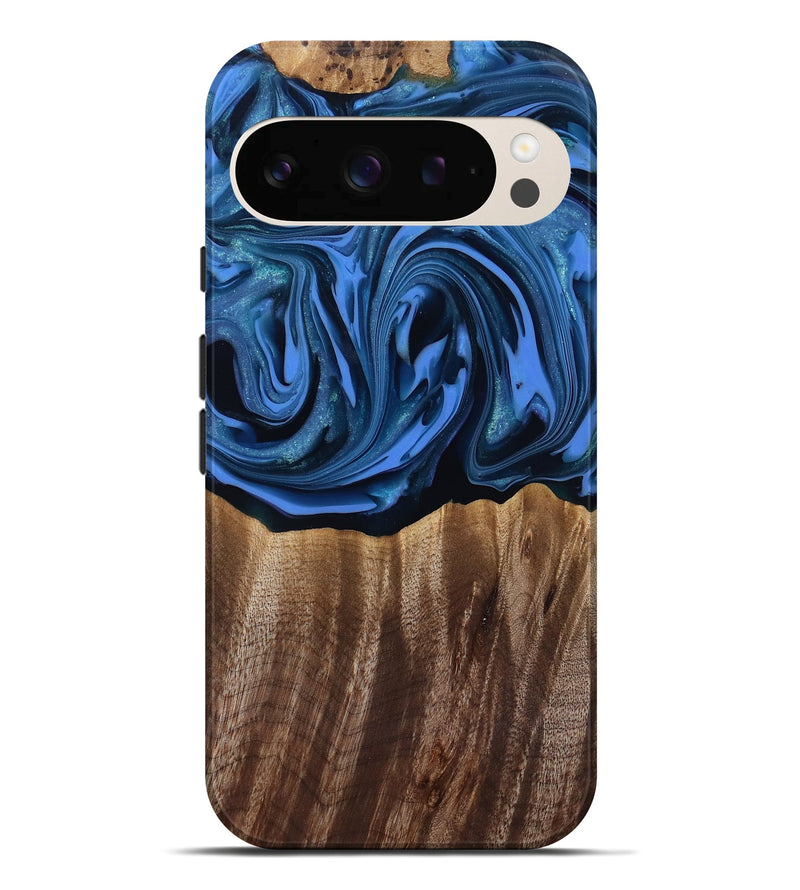 Pixel 10 Pro XL Wood Live Edge Phone Case - Triston (Blue, 817479)