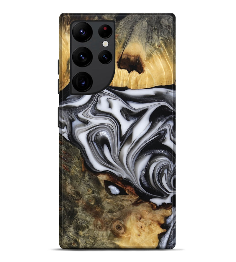Galaxy S22 Ultra Wood Live Edge Phone Case - Jamison (Black & White, 817480)