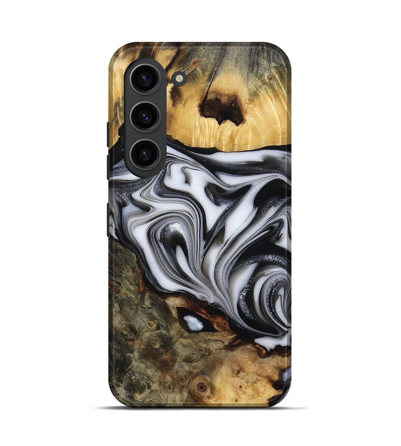 Galaxy S23 Wood Live Edge Phone Case - Jamison (Black & White, 817480)