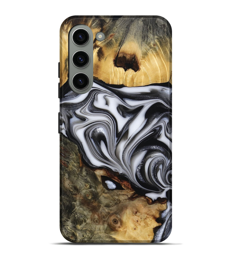 Galaxy S23 Plus Wood Live Edge Phone Case - Jamison (Black & White, 817480)