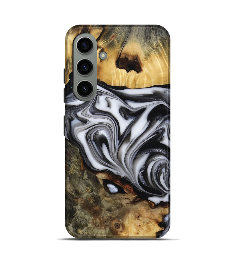 Galaxy S24 Wood Live Edge Phone Case - Jamison (Black & White, 817480)