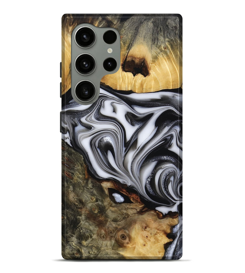 Galaxy S24 Ultra Wood Live Edge Phone Case - Jamison (Black & White, 817480)