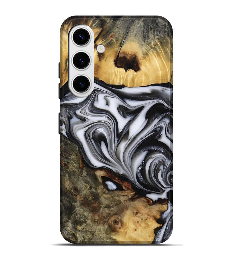 Galaxy S25 Plus Wood Live Edge Phone Case - Jamison (Black & White, 817480)