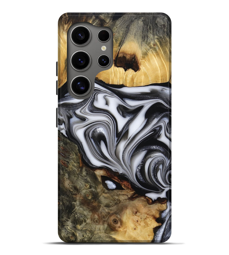Galaxy S25 Ultra Wood Live Edge Phone Case - Jamison (Black & White, 817480)