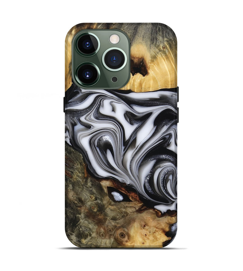 iPhone 13 Pro Wood Live Edge Phone Case - Jamison (Black & White, 817480)