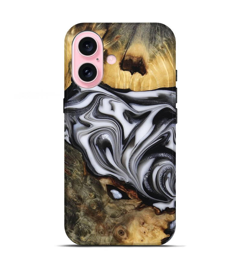 iPhone 17 Wood Live Edge Phone Case - Jamison (Black & White, 817480)