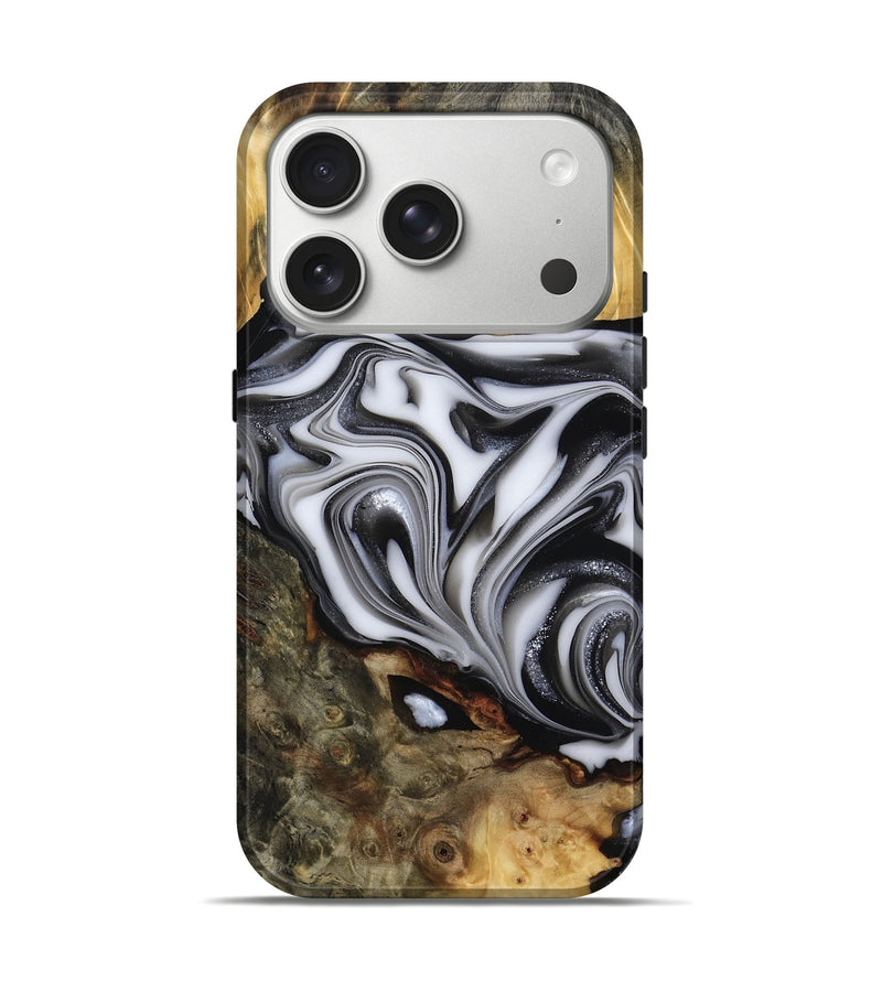 iPhone 17 Pro Wood Live Edge Phone Case - Jamison (Black & White, 817480)
