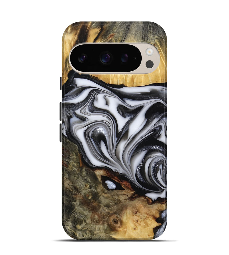 Pixel 9 Wood Live Edge Phone Case - Jamison (Black & White, 817480)