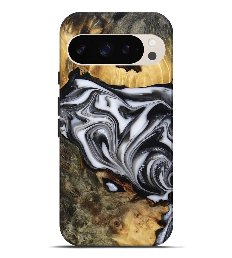 Pixel 9 Pro XL Wood Live Edge Phone Case - Jamison (Black & White, 817480)