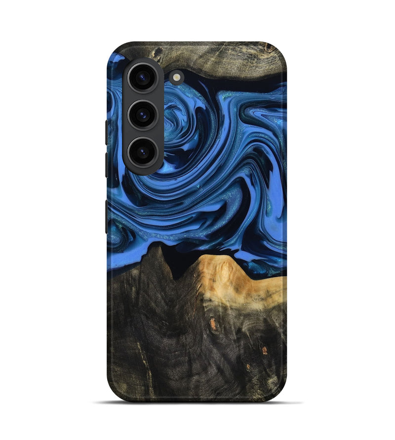 Galaxy S23 Wood Live Edge Phone Case - Ledger (Blue, 817481)