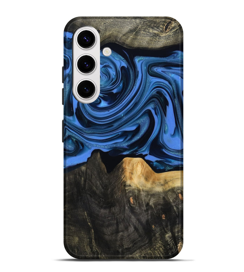 Galaxy S25 Plus Wood Live Edge Phone Case - Ledger (Blue, 817481)