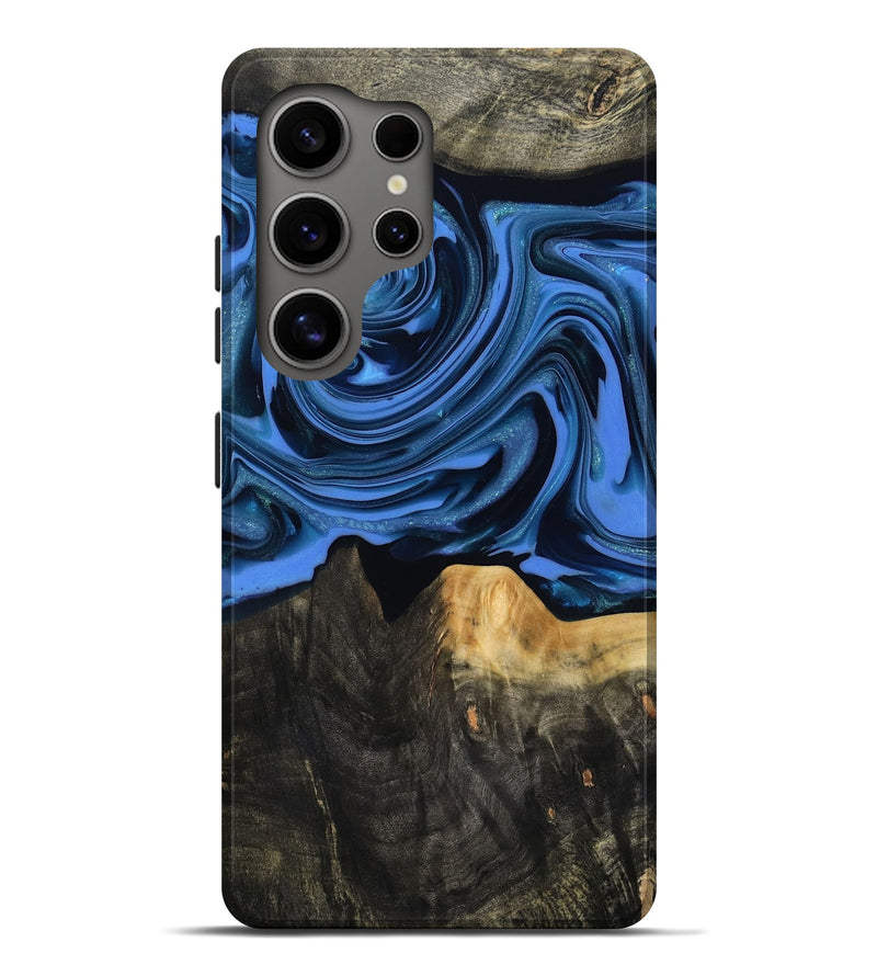 Galaxy S25 Ultra Wood Live Edge Phone Case - Ledger (Blue, 817481)
