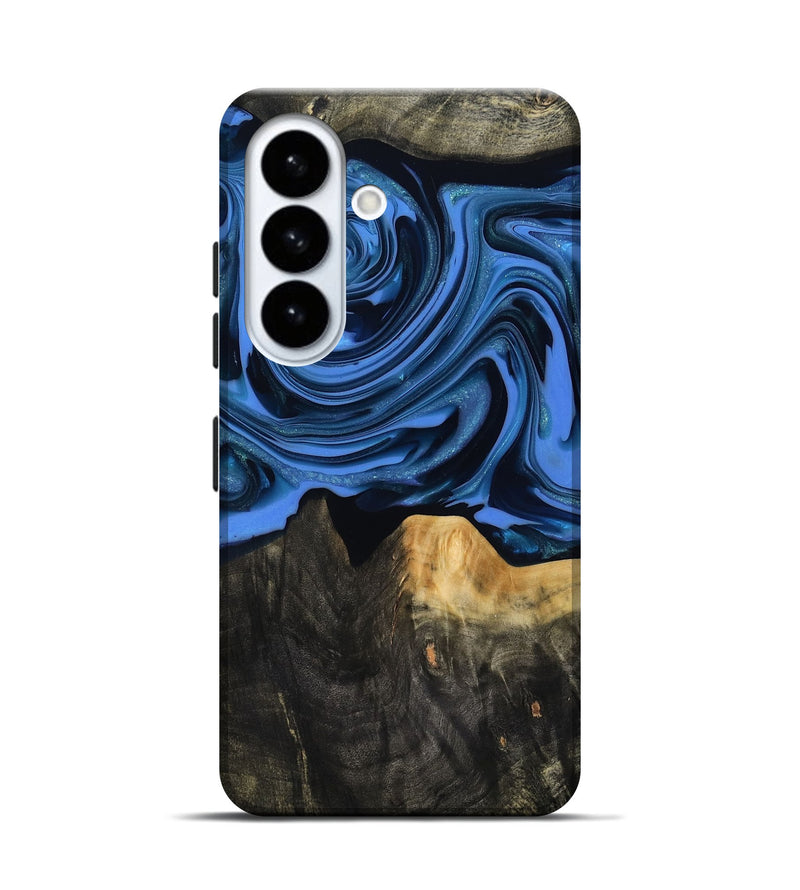 Galaxy S26 Wood Live Edge Phone Case - Ledger (Blue, 817481)