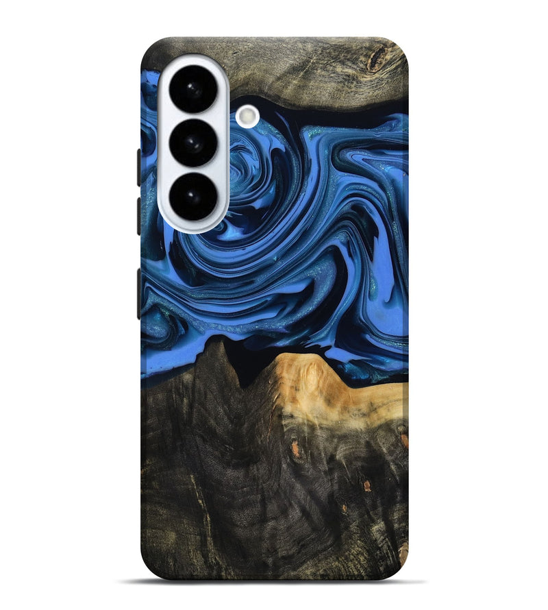 Galaxy S26 Plus Wood Live Edge Phone Case - Ledger (Blue, 817481)