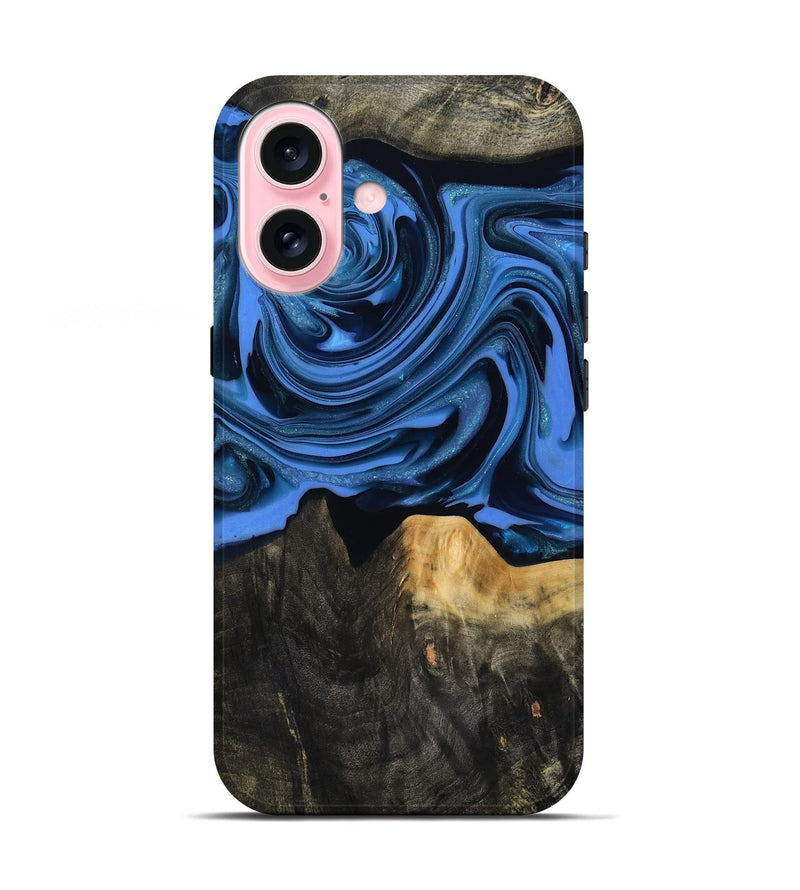 iPhone 17 Wood Live Edge Phone Case - Ledger (Blue, 817481)