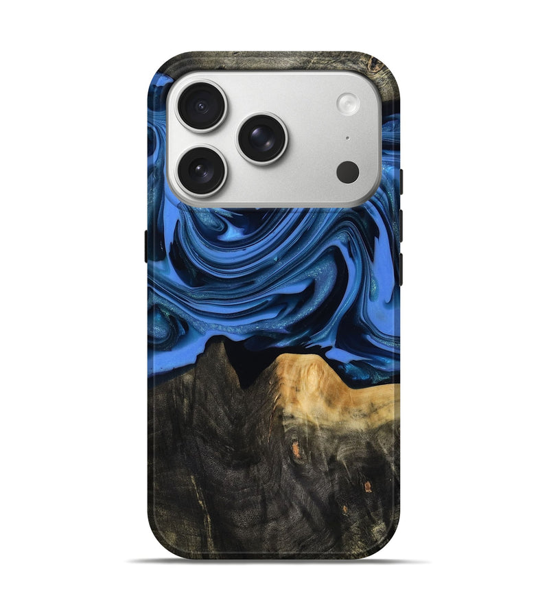 iPhone 17 Pro Wood Live Edge Phone Case - Ledger (Blue, 817481)