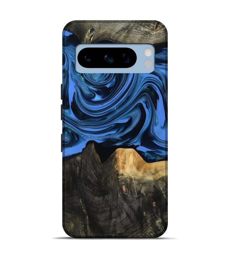 Pixel 8 Pro Wood Live Edge Phone Case - Ledger (Blue, 817481)