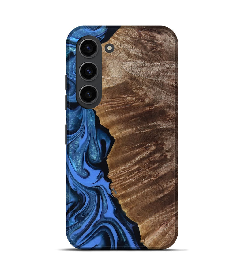 Galaxy S23 Wood Live Edge Phone Case - Lilyana (Blue, 817482)