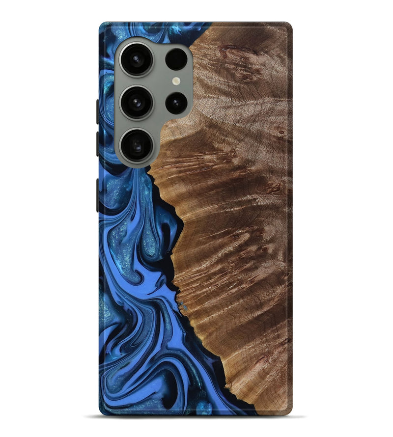 Galaxy S24 Ultra Wood Live Edge Phone Case - Lilyana (Blue, 817482)