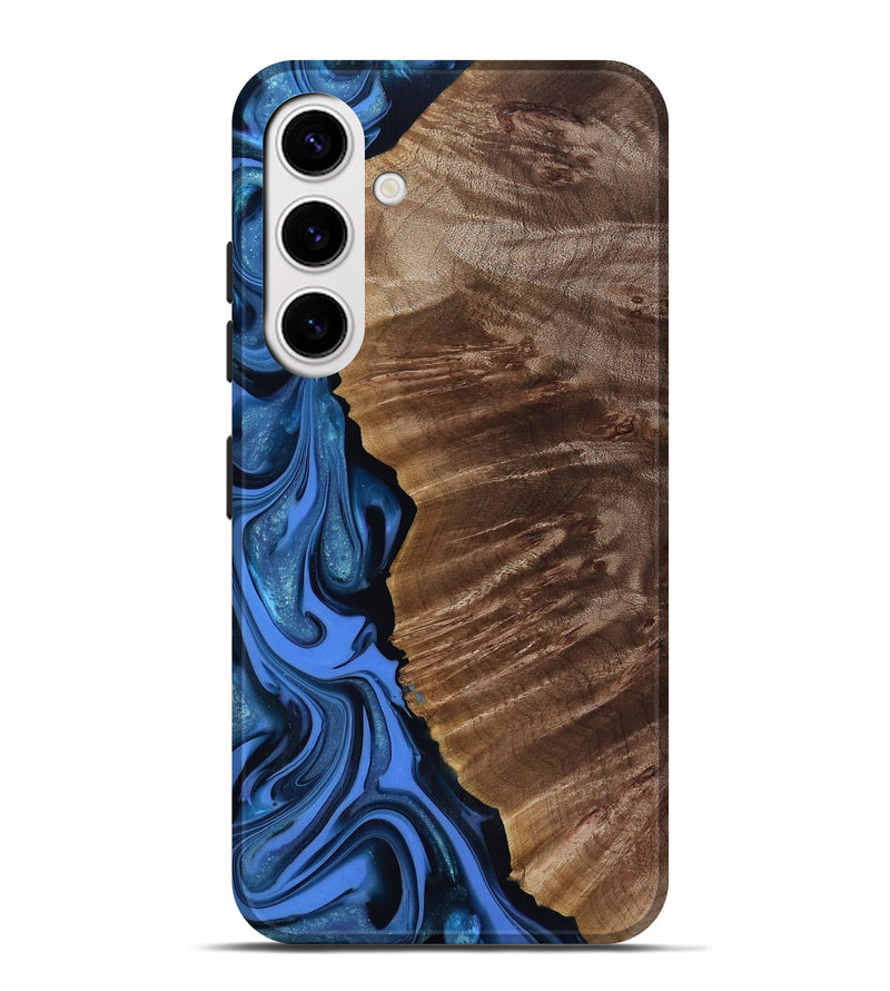 Galaxy S25 Plus Wood Live Edge Phone Case - Lilyana (Blue, 817482)