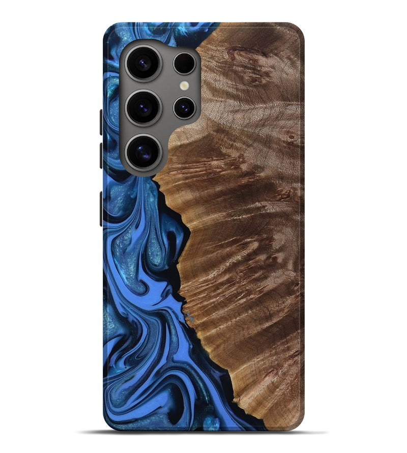 Galaxy S25 Ultra Wood Live Edge Phone Case - Lilyana (Blue, 817482)